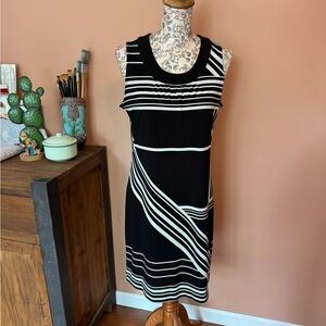 Black and White Striped Banana Republic Dress